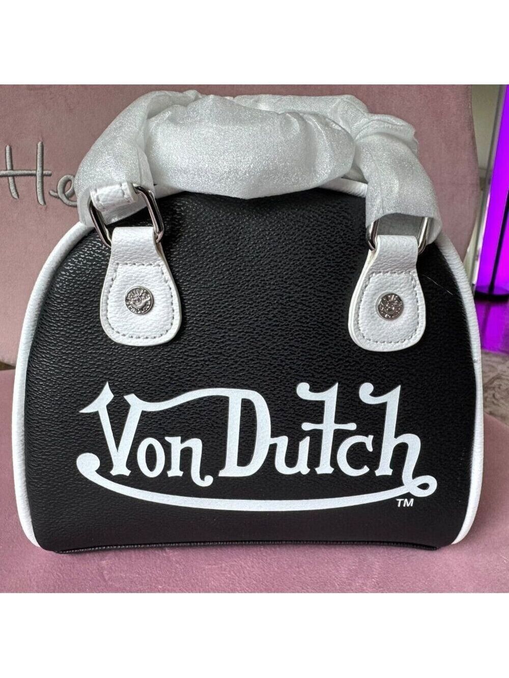 Von Dutch Classic 51 Black Bowling Bag Y2K NWT